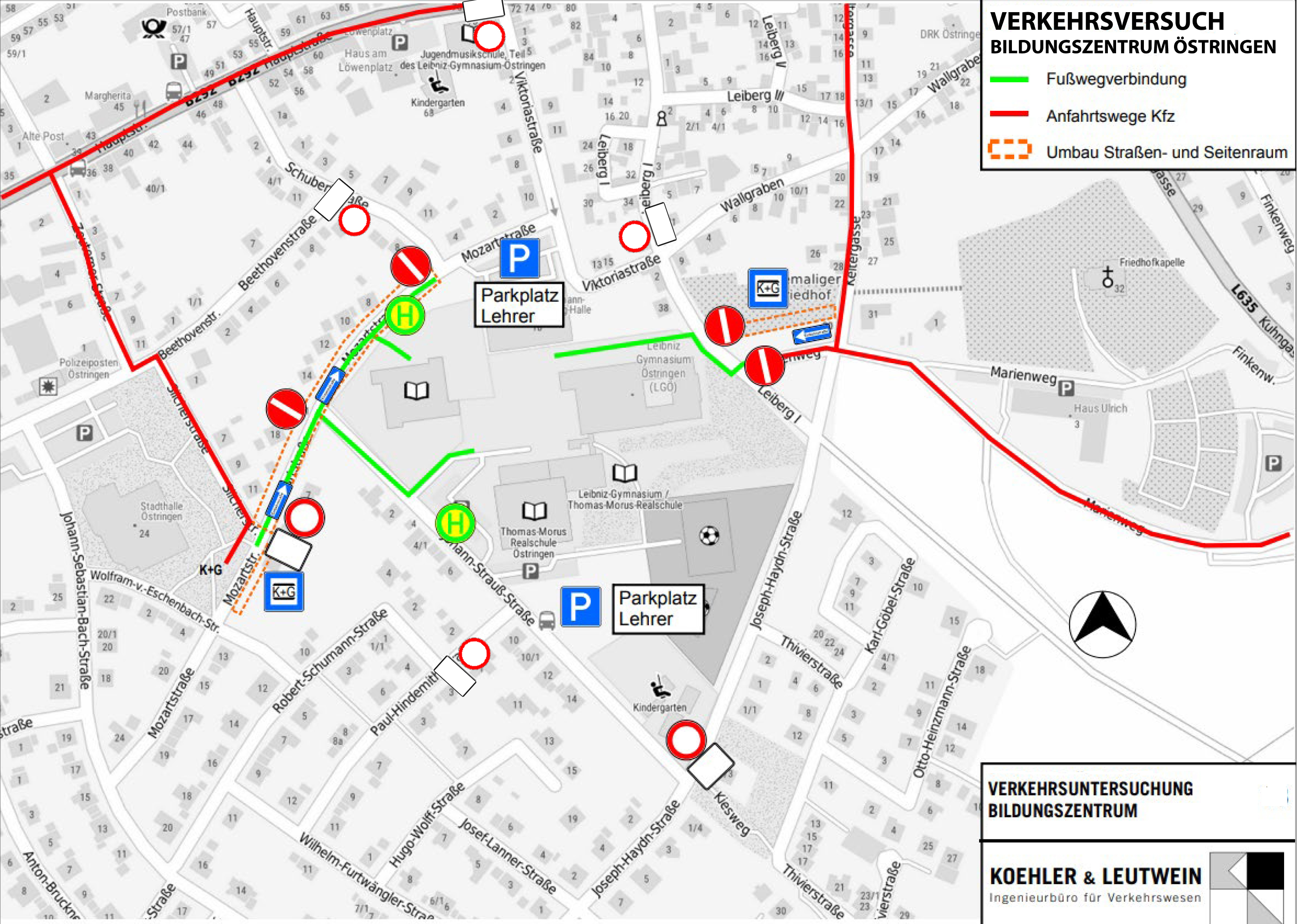  Verkehrsversuch am Bildungszentrum Östringen - Übersichtskarte 